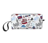 London Print Minimalist Carry Bag, Large Capacity Tote. Compact Storage Pouch for Gym, Work, and Weekend Trips
