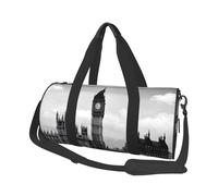 (London) Print Round Large Travel Bag - Multi-Compartment Organizer Lightweight for Trips & Sports
