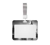 London Printed ID Badge Holder with Lanyard, Clear Plastic Badge Holder for Work, School, Hospital, Security - Water Resistant & Dirt Proof