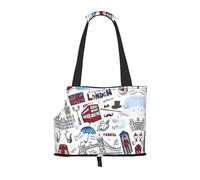 London Printed Pet Shoulder Bag Lightweight Breathable Travel Pet Bag 26 * 34cm Weekend Pet Travel Set