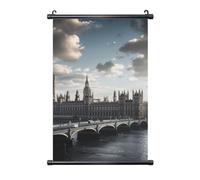 London Printed PVC Black Scroll Wall Art 50x75 CM Easy-Hang & Fade-Resistant Wall Hanging for Home, Office Decor & Gifting