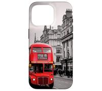 London Red Bus Black and White City Street Art Case for iPhone 16 Pro