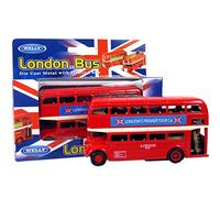 London Red Bus - De Luxe Double Decker Red Bus Model Made of Die Cast Metal and Plastic Parts
