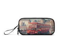 London Red Bus Pencil and Pen Pouch, Pencil Case Zipper Pouch, Long Pencil Pouch