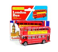 London Red Bus (Small) - Double Decker Red Bus Model Made of Die Cast Metal and Plastic Parts