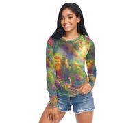 London Red Bus Womens Mesh Top, Sexy Mesh Top, An Oil Painting of a Cat Walking on, S