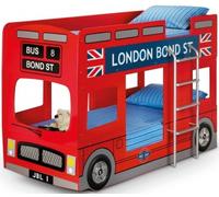 London Red Gloss Bus Novelty Bunk Bed