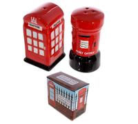 London Red Post Box & Telephone Box Ceramic Salt & Pepper Set Summer Sale UK