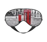 London Red Telephone Booth (1) Print Soft Eye Mask – Elastic Nighttime Shade, Light-Proof Blindfolds for Plane, Yoga, Travel