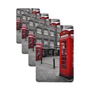 London Red Telephone Booth Car Air Freshener Cards for Women Men 4 Pack Cute Car Accessories Long Lasting Scent Car Diffuser Hanging Auto Aromatherapy Tablets Car Fresheners Gifts