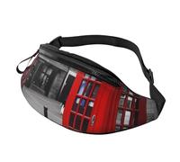 London Red Telephone Booth Fanny Pack for Men Women, Waterproof Sports Waist Bag Fashion Belt Bag Crossbody Bags Hip Bum Bag with Adjustable Strap Large Sling Bag Purse for Travel Hiking