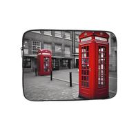 London Red Telephone Booth Laptop Case 17 inch, Shockproof Protective Computer Sleeve Cover Water Resistant Laptop Bag Carrying Tablet Cover Briefcase Handbags Gifts for Men Women