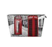 London Red Telephone Booth Leather Travel Wash Bag, A Fashionable and Practical Makeup Organizer