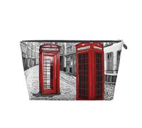 London Red Telephone Booth Leather Travel Wash Bag, A Fashionable and Practical Makeup Organizer