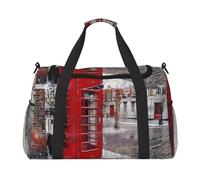 London Red Telephone Booth Printed Travel Duffle Bag for Men Women Large Sport Gym Bag Handbag with Shoulder Strap for Travel Weekend Fishing Hunting