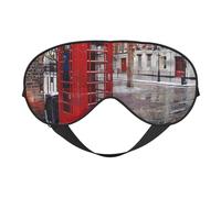 London Red Telephone Booth Printing Sleep Mask for Women Men Double-Sided Print Soft Silk Eye Masks Eye Sleep Shade Cover