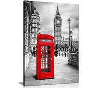 London Red Telephone Box Canvas Wall Art Picture Print (36X24)