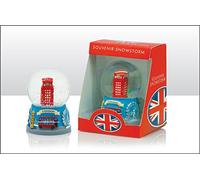 London Red Telephone Box Snow Storm Ball Globe with Collage Base