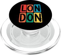London Retro Block Typography - Bold Color City Vibe PopSockets PopGrip for MagSafe