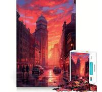 London Retro Synthwave Teenager Jigsaw Puzzles 1000 Pieces Home Fun Sharp Detail Family Fun Wall Display (38x52cm)