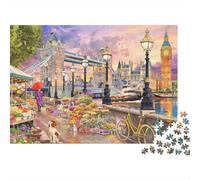 London Riverside Flower Market Jigsaw Puzzles for Adults Interesting Puzzles 1000 Pieces Educational Games Home Decoration Gifts 70x50cm/1000pcs
