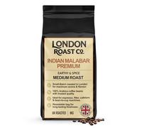 London Roast Co Coffee Beans 1kg - Indian Malabar Premium Speciality Whole Bean Coffee - Freshly Roasted UK Medium Roast - Earthy & Spice Notes - Low Acid & Smooth