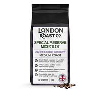 LONDON ROAST CO. Special Reserve Microlot Whole Bean Coffee 1KG - Freshly Roasted Medium Roast, Exquisite Jasmine & Blueberry Flavour Profile, 100% Arabica, Ethically Sourced UK Coffee