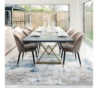 London Rug Company by Dawn Ward - Rugs for Living Room 160x230cm, Luxury Modern Rug from Award-Winning Designer - Blue/Grey Area Rug for Bedroom, Dining Room, Hallway - Short Pile, Medium - Sally