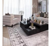 London Rug Company by Dawn Ward - Rugs for Living Room 160x230cm, Luxury Modern Rug from Award-Winning Designer - Grey Area Rug for Bedroom, Dining Room, Hallway - Short Pile, Medium - Aston