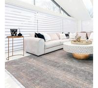 London Rug Company by Dawn Ward - Rugs for Living Room 240x340cm, Luxury Abstract Rug from Award-Winning Designer - Blue/Grey Area Rug for Bedroom, Dining Room, Hallway - Low Pile, Medium - Jodie