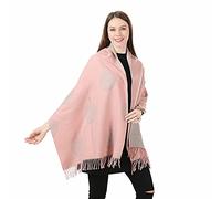 London Scarf Mulberry Tree Scarf Reversible Long Cashmere Soft Women Ladies Tree Of Life (Baby Pink/Silver)
