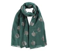 London Scarfs Bottle Green Mulberry Tree Glitter Scarf - Soft, Washable, Women's Fashion Scarf