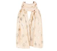 London Scarfs Dandelion Celebrity Designer Scarf Women Scarf Shawl Wrap Glitter Dandelion Cream (Ivory)