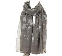 London Scarfs Dandelion Celebrity Designer Scarf Women Scarf Shawl Wrap (silver)