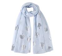 London Scarfs Glitter Mulberry Trees Scarf Women Foil Printed Tree Fashion Ladies Wrap (Baby Blue)
