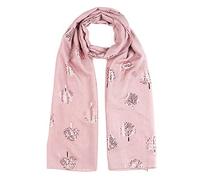London Scarfs Glitter Mulberry Trees Scarf Women Foil Printed Tree Fashion Ladies Wrap (Dusty Pink With Pink Foil)