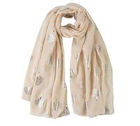 London Scarfs Glitter Mulberry Trees Scarf Women Foil Printed Tree Fashion Ladies Wrap (Ivory Cream)