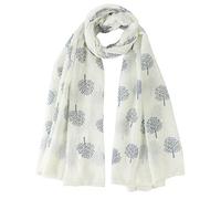 London Scarfs Glitter Mulberry Trees Scarf Women Foil Printed Tree Fashion Ladies Wrap (Ivory Mulberry Without Glitter)