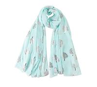 London Scarfs Glitter Mulberry Trees Scarf Women Foil Printed Tree Fashion Ladies Wrap (Mint)
