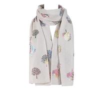 London Scarfs Glitter Mulberry Trees Scarf Women Foil Printed Tree Fashion Ladies Wrap (Silver Multi Colour Glitter Mulberry)