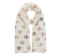London Scarfs Glitter Mulberry Trees Scarf Women Foil Printed Tree Fashion Ladies Wrap (White With Gold Foil)