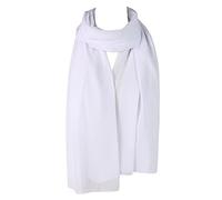 London Scarfs Ladies Chiffon Oversized Plain Scarf Women Top QualityLarge Maxi Hijab Shawl (White)