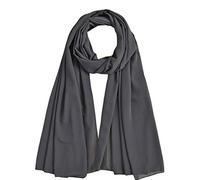 London Scarfs Ladies Quality Plain Chiffon Hijab Scarf Large Maxi shawls 30 Colours(grey)