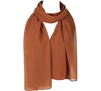 London Scarfs ladies quality plain chiffon hijabs scarf large maxi shawls 30 colours (light brown)