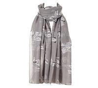 London Scarfs Ladies Women s Dachshund Sausage Dog Scarves of Cute Animal Print Oversize Long Scarf Wrap Shawl (Dalmatian Dog Silver)