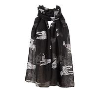 London Scarfs Ladies Women s Dachshund Sausage Dog Scarves of Cute Animal Print Oversize Long Scarf Wrap Shawl (Dalmatian Dog Black)
