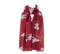 London Scarfs Ladies Women s Dachshund Sausage Dog Scarves of Cute Animal Print Oversize Long Scarf Wrap Shawl (Dalmatian Dog Maroon)