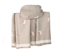 London Scarfs Ladies Women's Super Soft Robin Scarf Cashmere Blend Winter Long Cosy Ladies Wrap For Cold Evening Large Soft Warm Bird Print Winter Shawls (New Robin Nude)