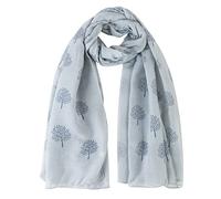 London Scarfs Mulberry Tree Celebrity Designer Scarf Women s Scarf Shawl Wrap Ladies Long Scarf (Silver With Blue Tree)