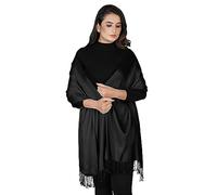 London Scarfs Pashmina Shawls and Wraps for Ladies Perfect Evening & Wedding Accessory for Women (Black)